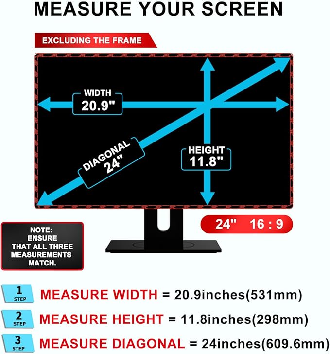 GUMIKE 2-PACK 24 inch Computer Privacy Screen Filter Suitable for 16:9 Aspect Ratio Widescreen Monitor - Blue Light Filter- Anti-Glare & Anti-Scratch Protector Film ([2-Pack] 24" Widescreen (16:9)