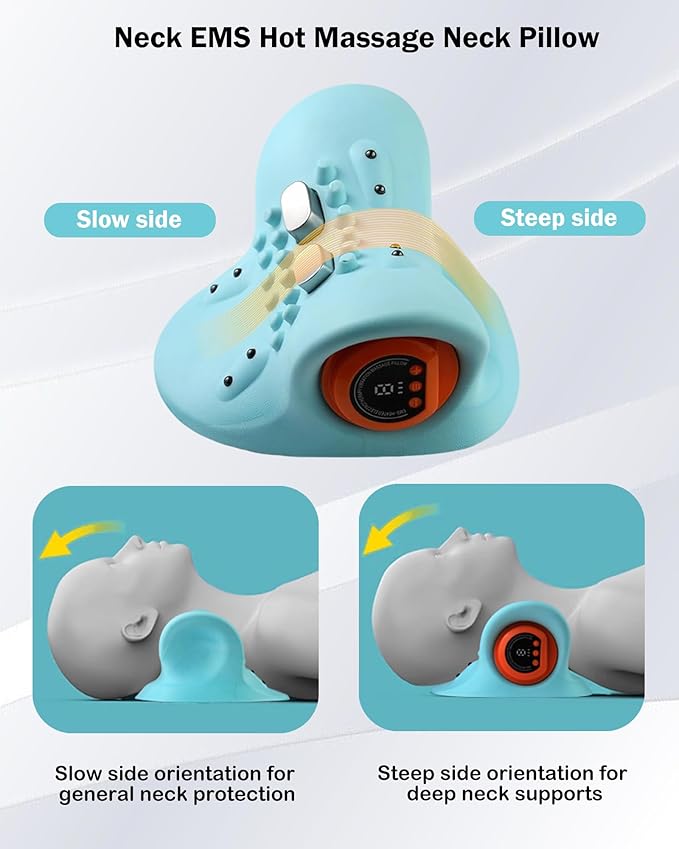 3-in-1 Neck Massager,Neck Massager Pillow with Heat,Pulse,Vibration,3 Modes Neck and Shoulder Massager for Pain Relief Deep Tissue Relaxation,Shoulder,Back Comfort