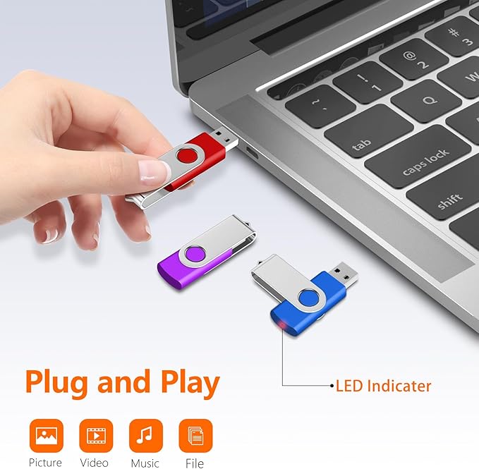 AreTop 100 Pack 16GB USB Flash Drives Bulk of 2.0 Thumb Drives Pack 16GB USB Drive Bulk Pen Drive Zip Drive Memory Stick with Lanyard for Storage and Backup (Mixed Colors 100pcs)