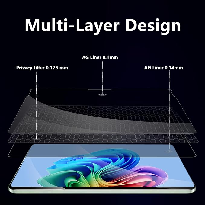 Megoo Privacy Screen for Surface Laptop 13 inch (2025), Magnetic Anti-Spy Film, Anti-Glare, Blue Light Filter, Washable Nano Adhesive, Removable Design