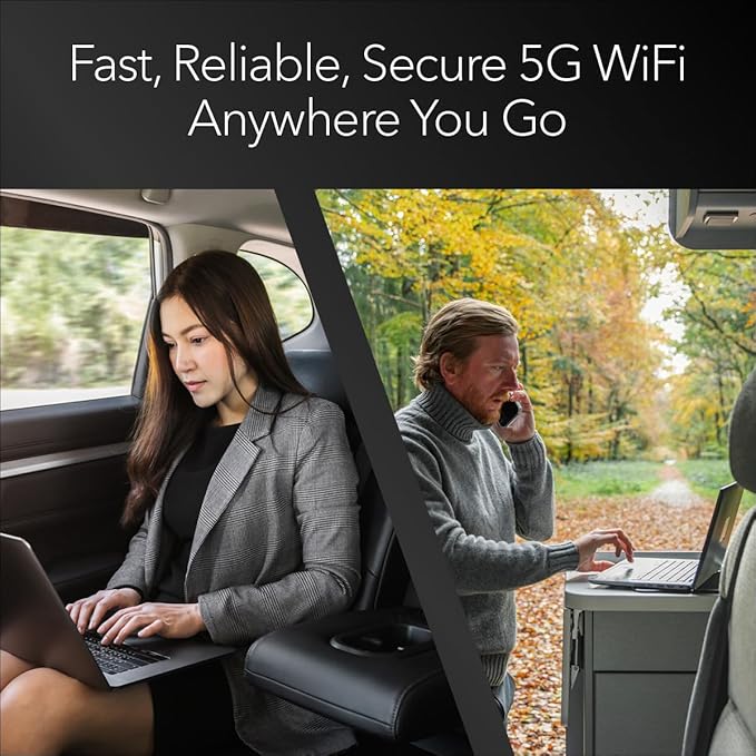 NETGEAR Nighthawk M6 Pro Mobile Hotspot 5G mmWave, 8Gbps, Unlocked, AT&T, T-Mobile, Verizon International Roaming 125 Countries, WiFi 6E, Portable Device for Travel, Modem Wireless Router (MR6550)