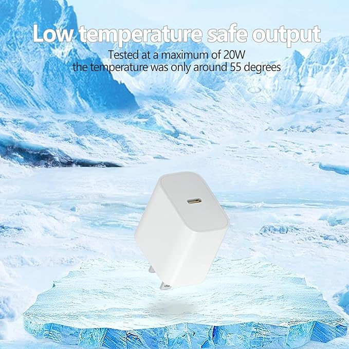 20W USB C Fast Charger Block for Apple iPhone 17 Air 16e 15 Watch, PD Type-C Fast Travel Charging Plug Power Adapter Compatible with Apple iPhone iWatch, iPad and More,1Pack,White