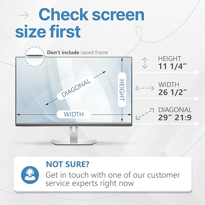 VINTEZ 29 Inch 21:9 Privacy Screen for Computer Monitor and Laptop - Anti Glare Protector Film Blue Light Filter Eye Protection - Computer Screen Privacy Shield, [1 Pack]