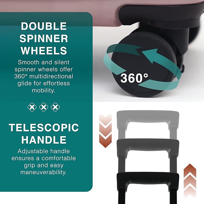 28 Inch Luggage with Spinner Wheels, Hard Shell Suitcase with TSA Locks for Luggage, Travel Large Suitcase, Expandable Hard Shell Suitcases, Pink