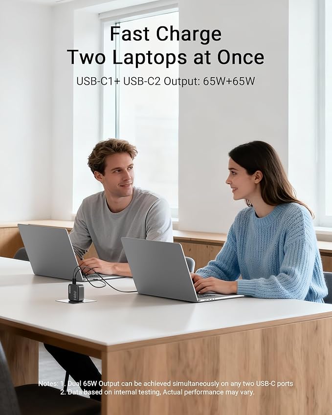 Laptop Charger, 140W MAX USB C Charger, 4-Port Multi-Device Fast Charging, Advanced GaN Power Adapter, for MacBook, iPhone 17/16 Series, Samsung Galaxy, Pixel, and More