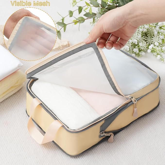 BAGAIL 6 Set Ultralight Compression Packing Cubes Packing Organizer for Travel Accessories Luggage Suitcase Backpack