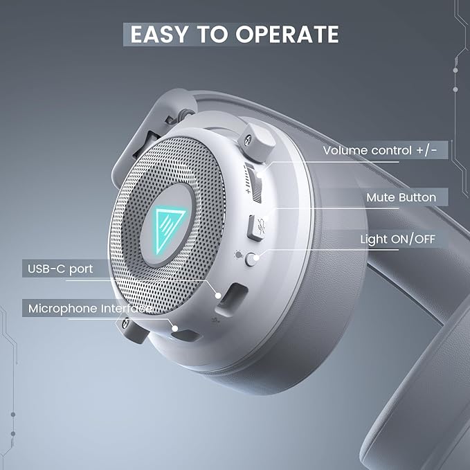 EKSA USB Gaming Headset for PC, Computer Headphones with Detachable Noise Cancelling Microphone, 7.1 Surround Sound, 50MM Driver, Wired Headset with Mic for PS4/PS5, Xbox One, Laptop, Work