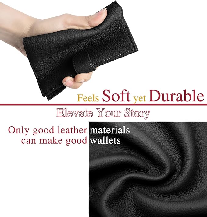 RFID Blocking Passport Holder for Travel – Passport Wallet for Women with Card Slots, Coin Pocket, SIM Card Slot – Slim Genuine Leather Travel Organizer Gift (Black)