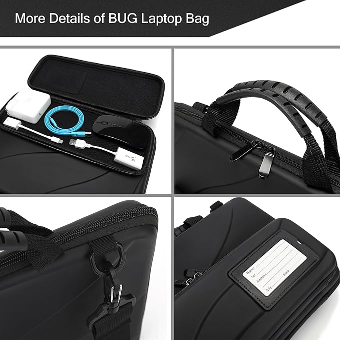 BUG 17.3 Inch Laptop Case Hard Shell, Protective Laptop Carrying Case with Stand for Heat Dissipation
