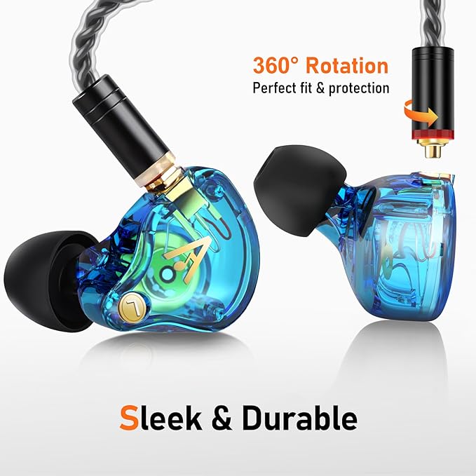 Vibes 202MC USB-C Wired Earbuds - HiFi in Ear Monitor Headphones - Noise Isolating Ear Buds w/ Mic - Clear Sound, Deep Bass & Comfort-Fit Earphones - MMCX to USBC, Silver Plated Cord, Carrying Case