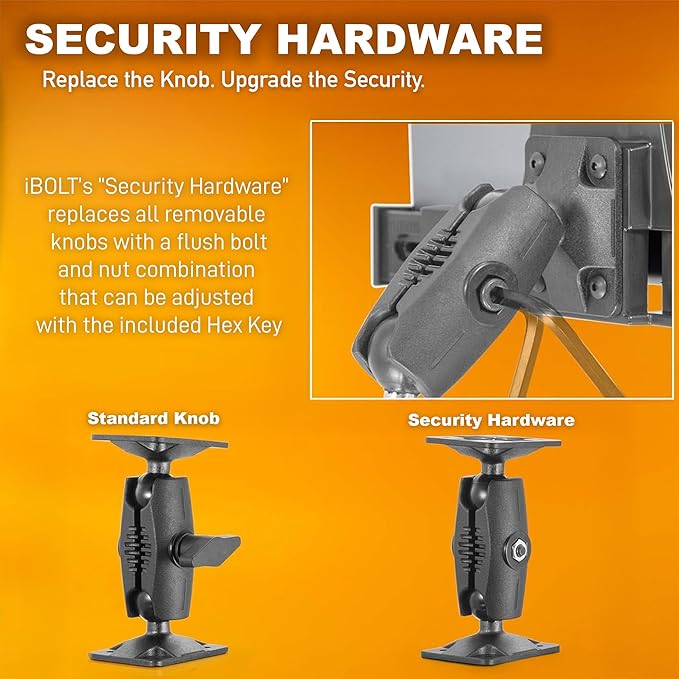 iBOLT TabDock Dock'n Lock Bizmount- Heavy Duty Industrial Composite Locking Drill Base Mount for All 7" - 10" Tablets- for Trucks/Vehicles/Wall Mount: Great for ELD, Fleets, and Restaurants