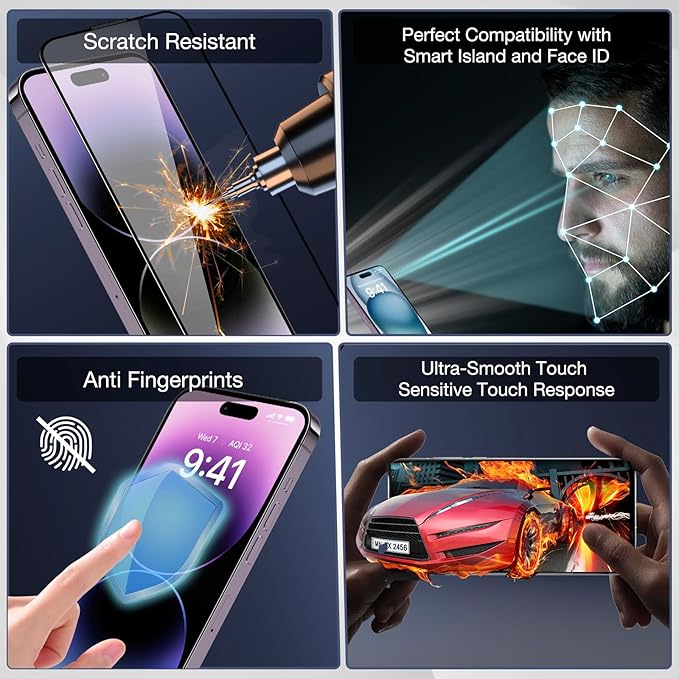 2-Pack Matte Privacy Screen Protector for iPhone 16 Pro Max, Anti-Glare Display Filter, No Bubbles, High Definition Clear, Easy Installation