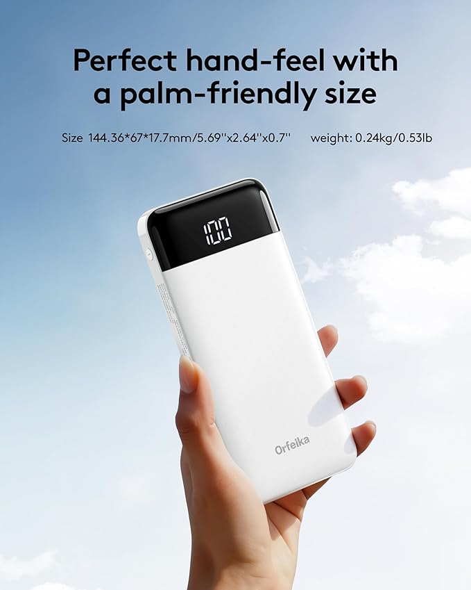 Portable Phone Charger, 10000mAh Portable Charger Power Bank with Built-in Cables, Travel Essential Battery Pack Compatible with iPhone, Samsung, Google, iPads, Tablets, etc