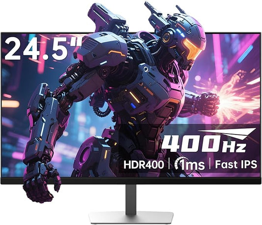 KTC 24.5 inch 400Hz 240Hz Gaming Monitor | Fast IPS 1ms | FHD 1080P Monitor | HDR 400 128% sRGB | HDMI x2, DP x2 |Tilt Adjustability Silver-Gray VESA 360Hz Monitors H25X7