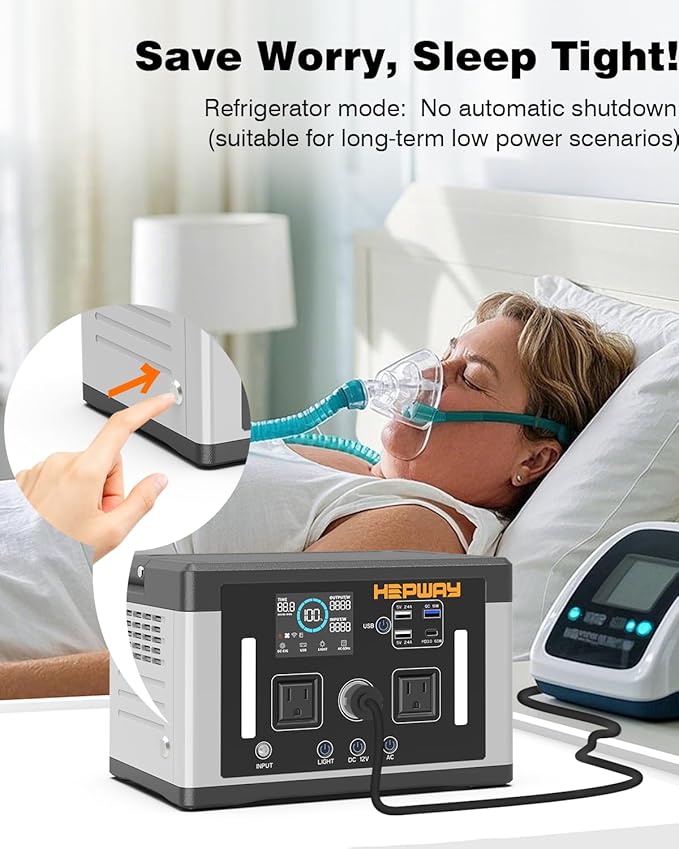 Portable Power Station 700W,577Wh Solar Generator Surge 1000W Pure Sine Wave 120V AC DC Outlets,Battery Powered Generator Home Backup Battery for CPAP,Home Emergencies,Camping,RVs,Blackout