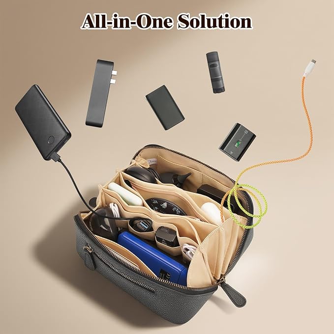 Camera Sling Bag, Waterproof PU Leather Crossbody Camera Bag for DSLR/SLR/Mirrorless, Small Shockproof Case with Removable Dividers for Photographers (Black Tech Pouch 2L)