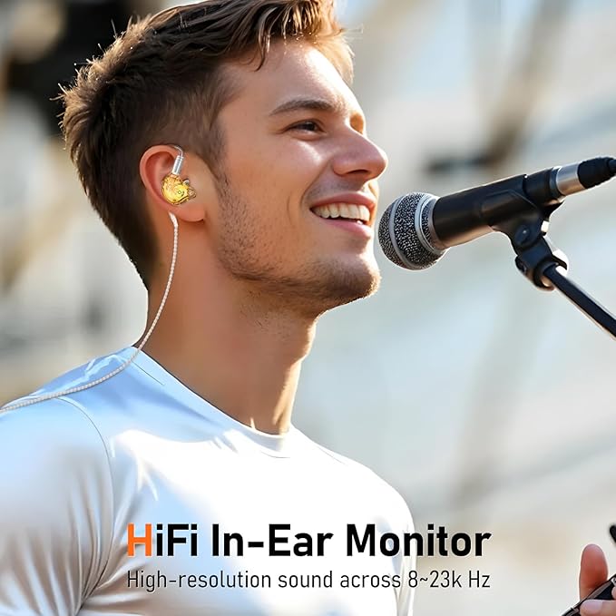 Vibes 202M Wired Earbuds - HiFi in Ear Monitor Headphones - Noise-Isolating Ear Buds w/ Mic - Clear Sound, Deep Bass & Comfort-Fit Gaming Earphones - MMCX to 3.5mm & Silver Plated Cord, Carrying Case