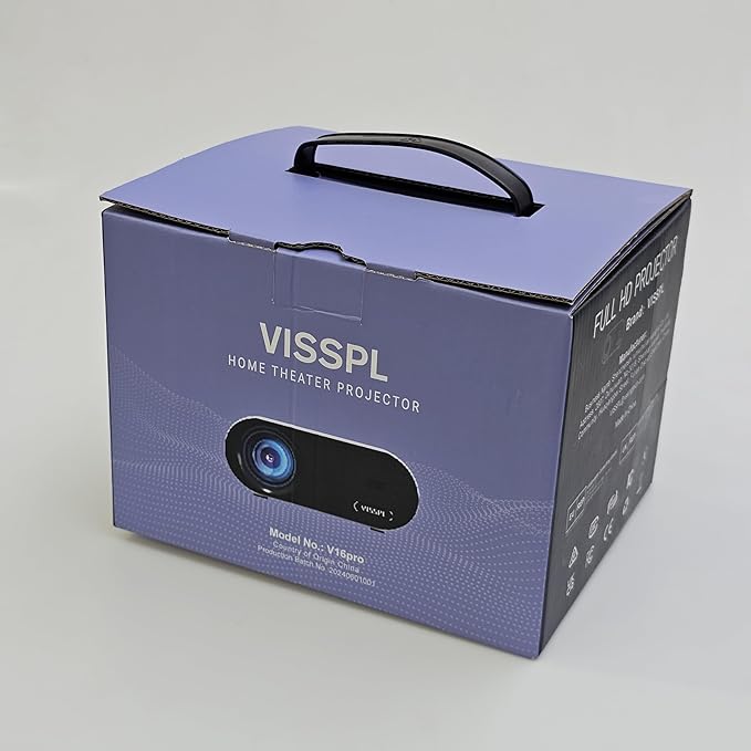 Mini Projector with WiFi and Bluetooth, VISSPL Full HD 1080P Projector, Portable Outdoor Projector with Tripod, Home Theater Movie Phone Projector Compatible with Android/iOS/Windows/TV Stick/HDMI/USB