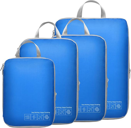 Cambond Compression Packing Cubes for Travel Women - Travel Bags Luggage Organizers Travel Essentials Compression Cubes for Travel Carry on Suitcases Organizer