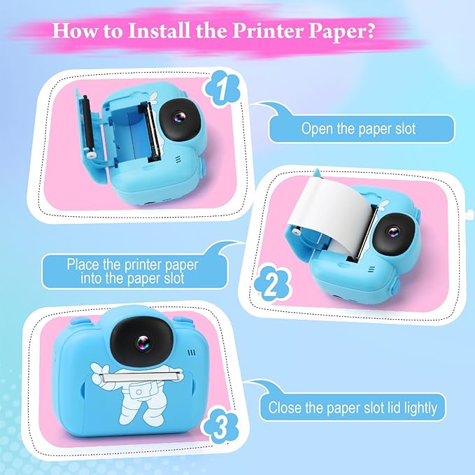 Kids Camera Instant Print, 3.5'' Kids Digital Camera Instant with 1080P HD Photos & Videos, Christmas Birthday Gifts for Girls Boys Age 3-12 (Blue)