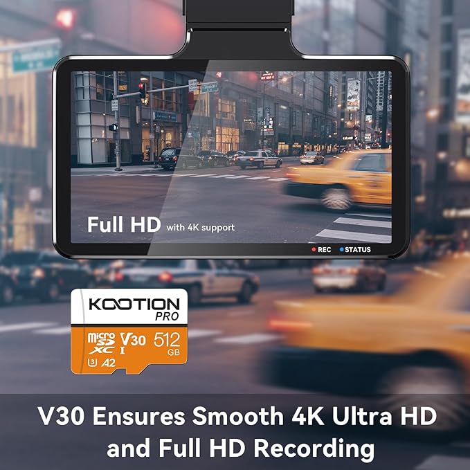 KOOTION 512GB Micro SD Card Up to 170MB/s, microSDXC UHS-I Memory Card, C10, U3, A2, V30, Full HD, 4K UHD, TF Card for Drones/Gaming Console