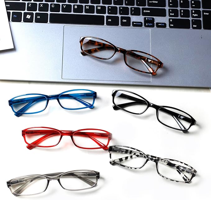 NORPERWIS 6 Pack Ladies Reading Glasses for Women Blue Light Blocking Spring Hinge Fashion Eyeglasses Readers for Women (6 Pack Mix Color-8, 1.50)