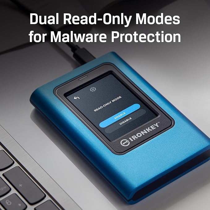Kingston IronKey Vault Privacy 80 7.6TB External SSD | FIPS 197 | XTS-AES 256GB Encrypted | Touch Screen PIN | Secure Data Protection | IKVP80ES/7680G