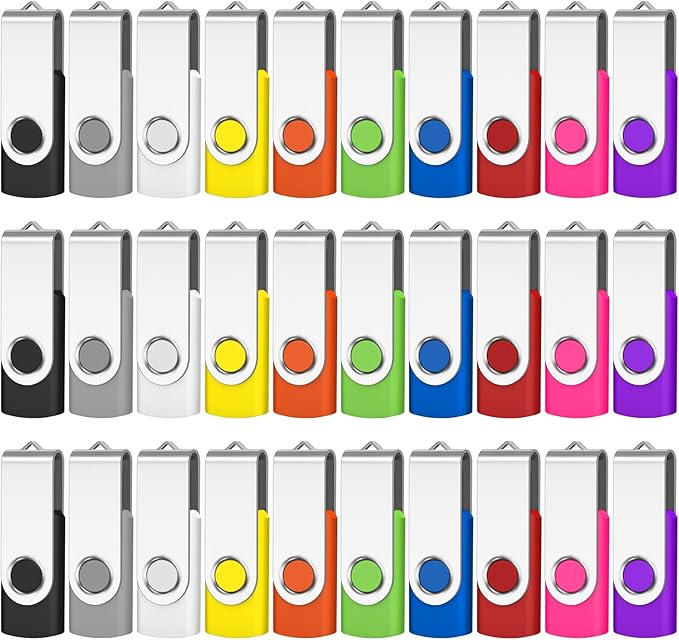 AreTop 16GB 100-Pack Flash Drive, Bulk USB 2.0 Memory Stick Thumb Drives(16GB 100 Pack, Mix Color)
