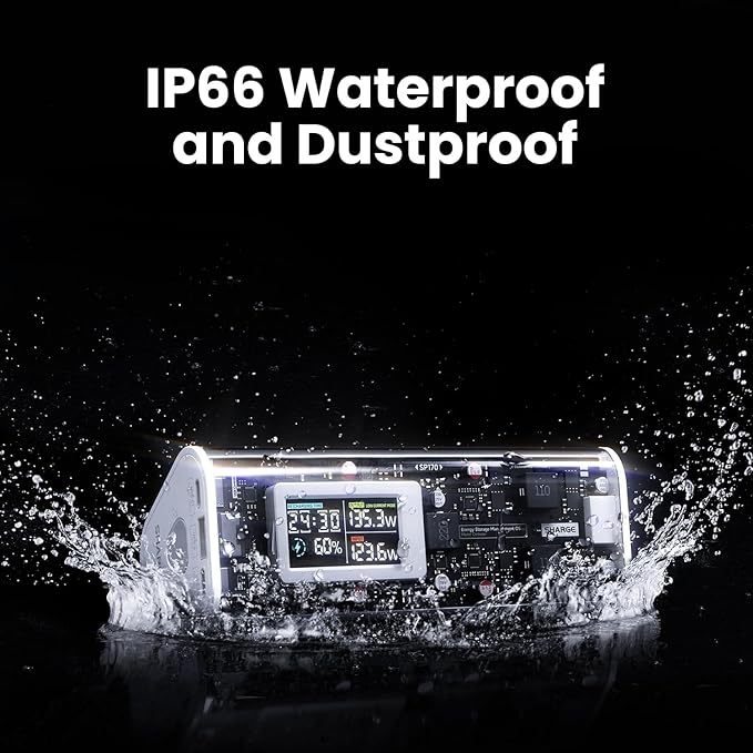 SHARGEEK 170 Power Bank, 170W Total 24,000mAh High Capacity Portable Charger with Smart Display, IP66 140W PD3.1 Battery Pack for Laptop iPhone 17/16/15 Galaxy Google Pixel MacBook, Steam Deck