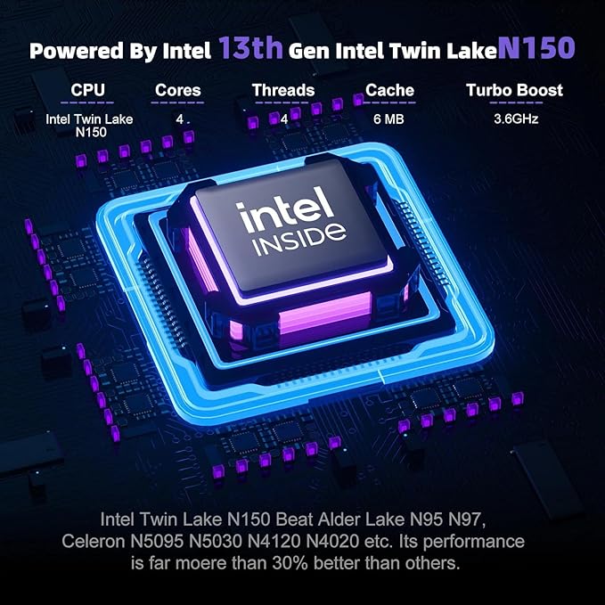 HP 14" Laptop 2025 Business Student Slim Computer, Lifetime MS Office, Copilot AI, Quad-Core Intel CPU, 16GB RAM, 628GB Storage (128GB UFS+500GB Ext), MarxsolAccessory, Wi-Fi 6, Win 11 Pro, Green