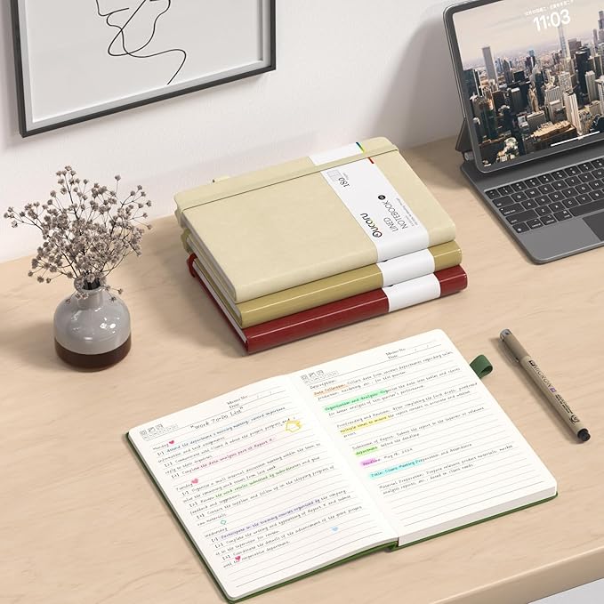 Oucaru Lined Journal Notebook, 16 Pack, 180 Pages, A5 Journals for Writing, 100 GSM Thick Paper, Small Notebooks Daily Journal for Women Men Work, Business, School, Travel Supplies