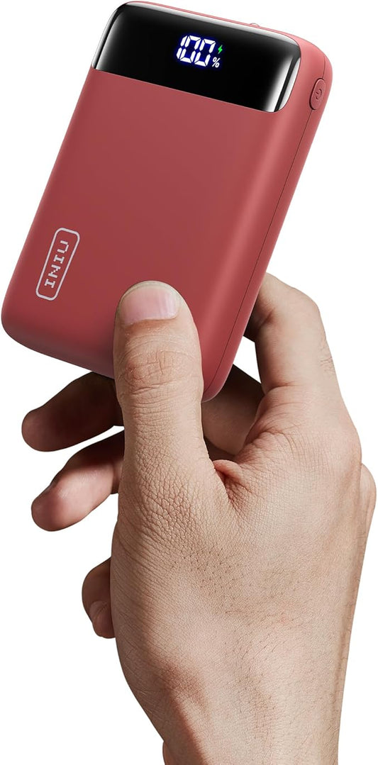 INIU Portable Charger, 22.5W 20000mAh Fast Charging Small Power Bank, Flight Cruise Ship Travel Essentials Mini Phone Charger Compatible with iPhone Samsung for College Students Teen Boys Girls, Red