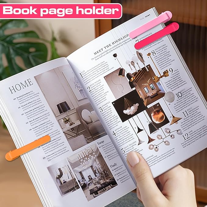 3pcs Page Bookmarks for Reading, Automatic Book Marks Tailored for Book Enthusiasts, Unique and Cute Book Page Holder Markers Clip Reading Accessories Gifts（Pink Orange Rose）