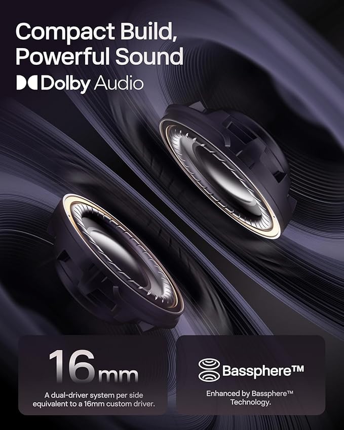 SHOKZ OpenDots ONE - Open-Ear Headphones - Wireless Bluetooth Earbuds with Microphone - Secure, Lightweight, Clip-On Fit - Premium Dolby Audio - Water Resistant - Fast Charging - Up to 40 hrs Playtime