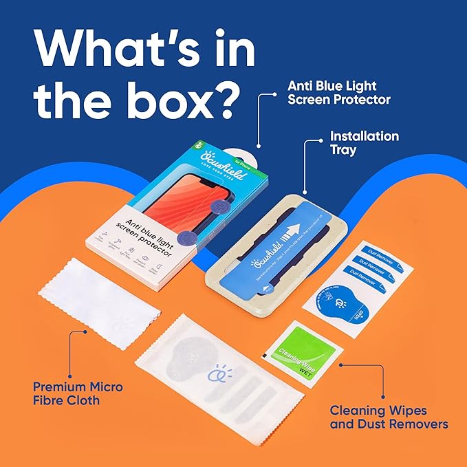 Ocushield Anti Blue Light Tempered Glass Screen Protector for iPhone 16 Pro Max (6.9") - Protect Your Eyes, Reduce Migraines & Improve Sleep