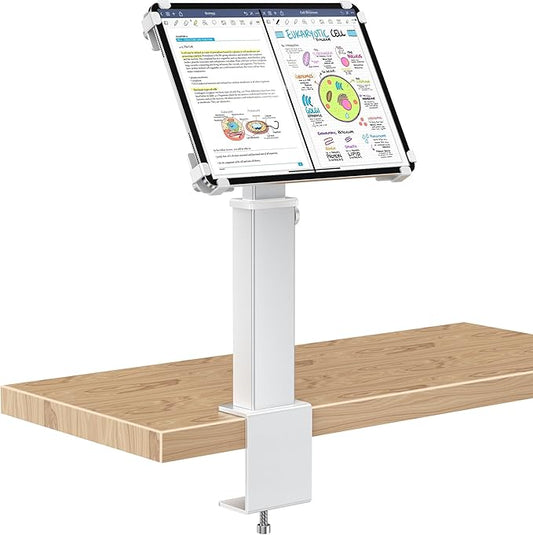 AboveTEK iPad Clamp Mount Desk, Adjustable Tablet Holder Clamp with 360° Rotation & 180° Tilt, Fits 9.7"-13" Tablets, Anti-Theft iPad Desk Stand, Heavy-Duty Aluminum Tablet Stand, Perfect for Work