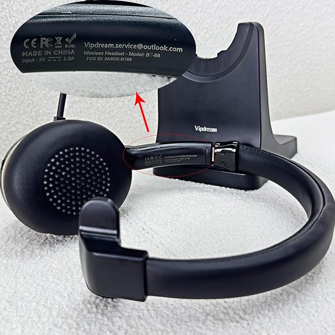 Wireless Headset with Mic for Work: 6.0 Bluetooth Headset with AI Noise Cancelling Mic,45 Hours Worktime & Mute Button, Headset with Microphone for Pc, iPhone,Computer,Remote Work,Office,Zoom, Skype