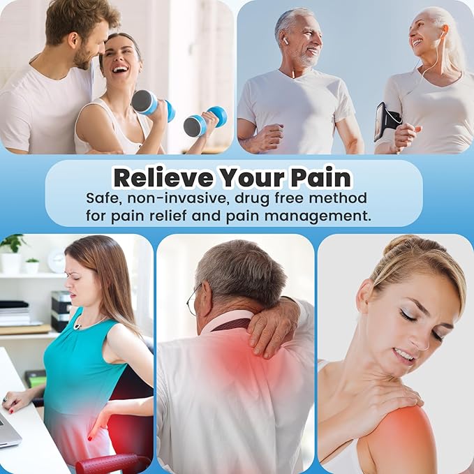 Wireless Tens Unit Muscle Stimulator - Two Sets of Tens Unit Massager for Pain Relief - Up to 12 Mode 20 Intensity Portable with App Controlled Bluetooth TENS EMS Muscle Stimulator Machine