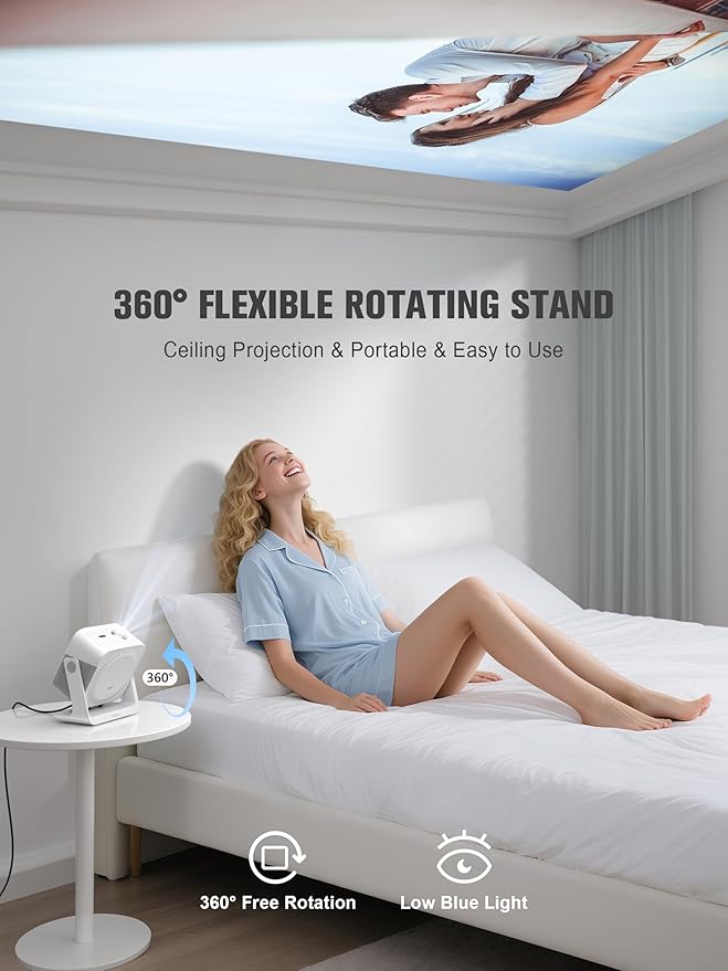 【Official Licensed Google TV/Netflix】4K Smart Projector with WiFi and Bluetooth, VOPLLS 2000 ANSI Outdoor Projectors with Dolby/Auto Focus, Portable Movie Phone Gaming Wifi Proyector for Bedroom/Home