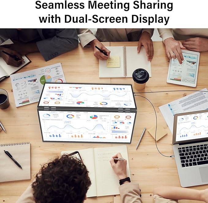 InnoView 23.8" FHD 100Hz Dual Monitor Built-in Speakers 315°Adjustable 100% sRGB Double Monitor Extendrer for Windows Mac w/HDMI Type-C Work Office Triple Monitors