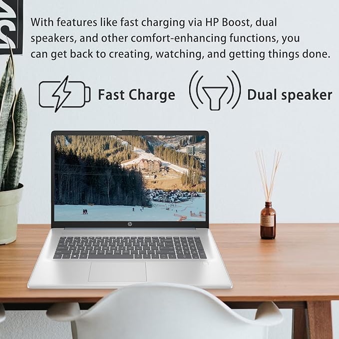 HP 2025 Essential Laptop, 17.3" FHD, Intel Core 7 150U (Beats I7 1335U), 64GB RAM, 1TB SSD, Fingerprint Reader, Backlit Keyboard, Wi-Fi 6, Win 11 Home, Blue, Bundle with ADATA 512 External SSD