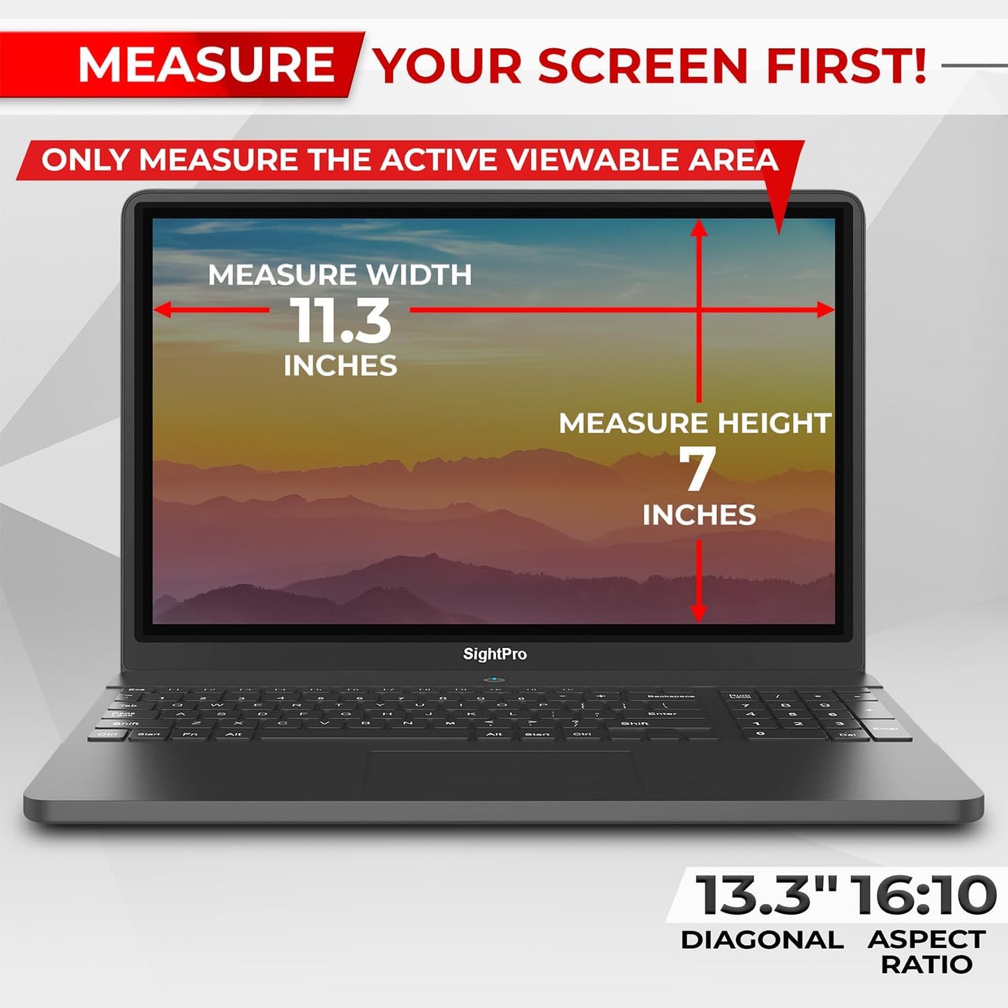 Magnetic Laptop Privacy Screen 13.3 Inch 16:10 - Removable Computer Privacy Filter Shield and Protector