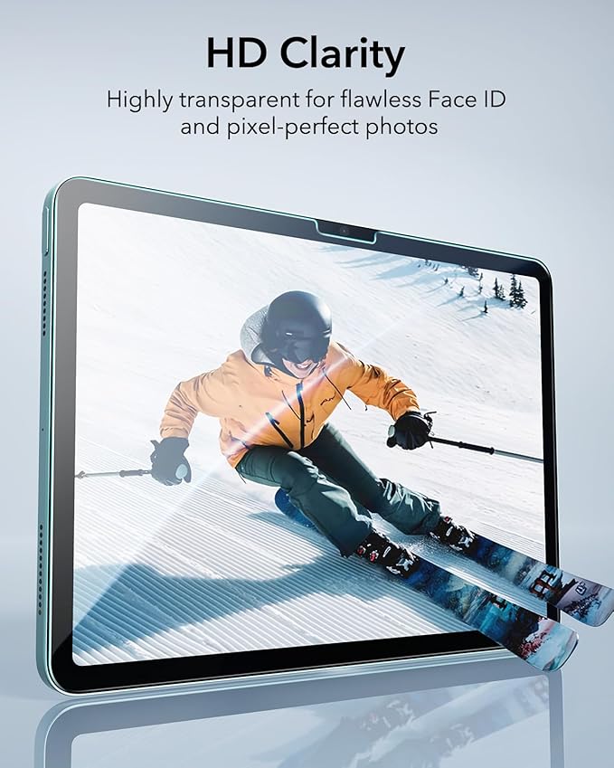 ESR 2 Pack Screen Protector for iPad Air 11 Inch M3/M2 2025/2024 (7th/6th Generation), 9H Tempered Glass Film with UltraFit Tray, Apple Pencil Support, Scratch Resistant, HD Clarity, Bubble Free