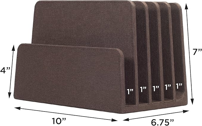 MobileVision Multi Device Stand & Organizer for Smartphones, Tablets and Laptops, Executive Dark Brown, 5 Slots