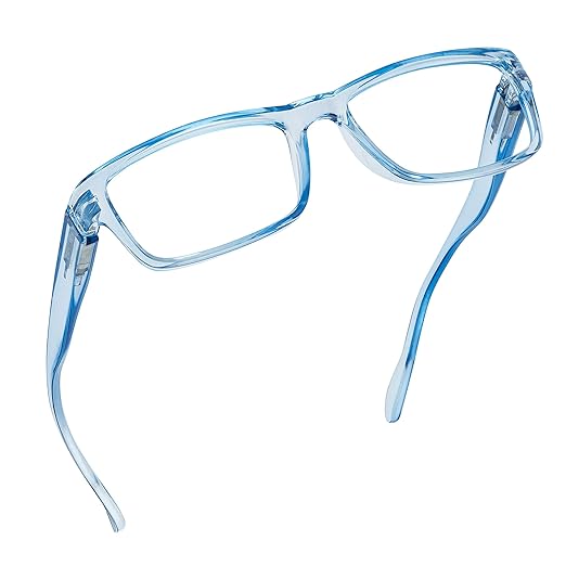 Readerest 0.75 Blue Light Reading Glasses - Lightweight Computer Glasses - Eye Strain, UV Glare Protection (Blue+Clear)