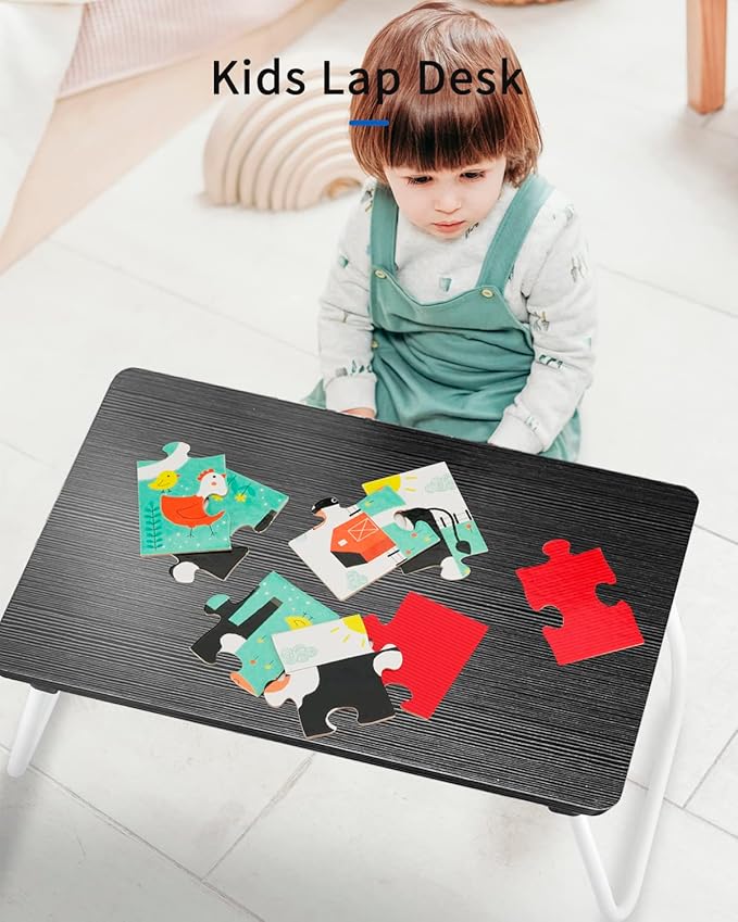 Ruxury Folding Lap Desk Laptop Stand Bed Desk Table Tray, Breakfast Serving Tray, Portable & Lightweight Mini Table for Sofa Couch Floor - - Black