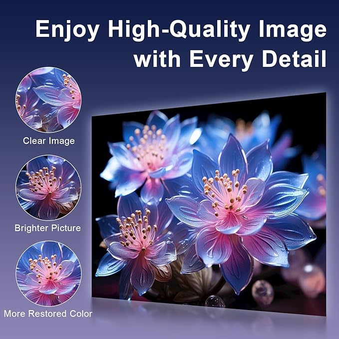 Smart 4K 1080P Projector With Built-in Apps, Wifi Bluetooth, Auto Keystone, Short Throw and 270 Adjustable - Mini Portable Outdoor Movie HY320 HY300 (Black)