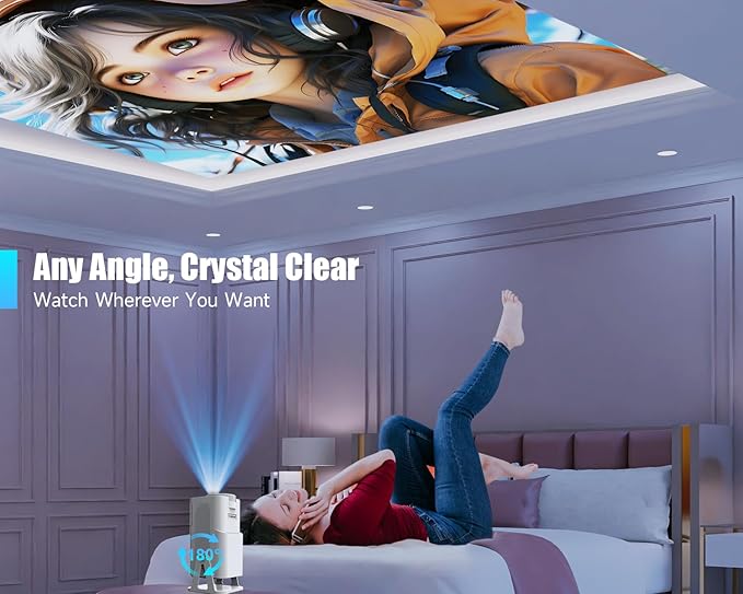 Magcubic Mini Projector with Wifi and Bluetooth, Built-in Android 13, Portable Smart 1080P Projector with 4K Support, Auto Keystone, Voice Control, HY320 NTV