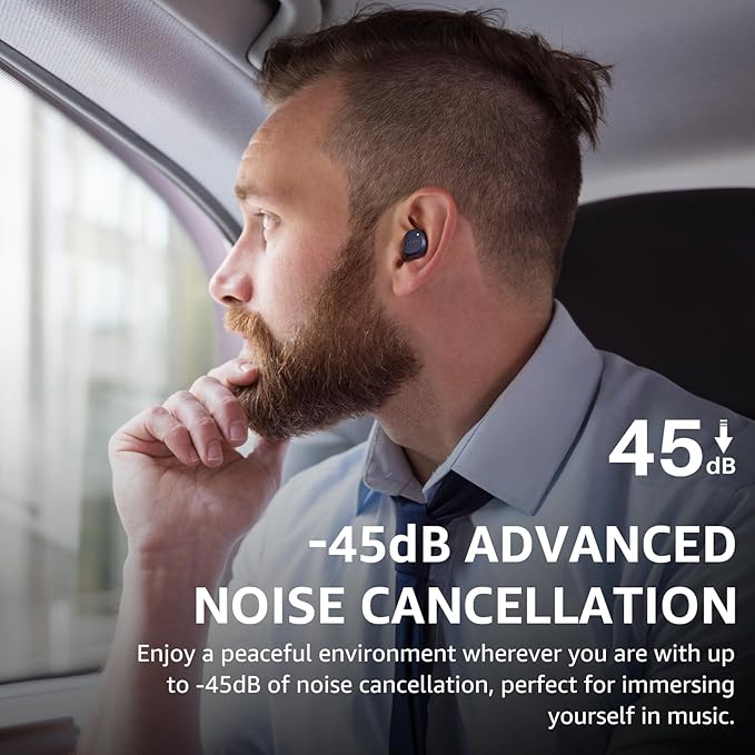 TOZO NC9 Hybrid Active Noise Cancelling Wireless Earbuds, 6 Mics ENC Clear Call, IPX8 Waterproof, in Ear Bluetooth 5.3 Headphones Stereo Bass Ear Buds 59H Playtime with LED Display 32 EQs via APP
