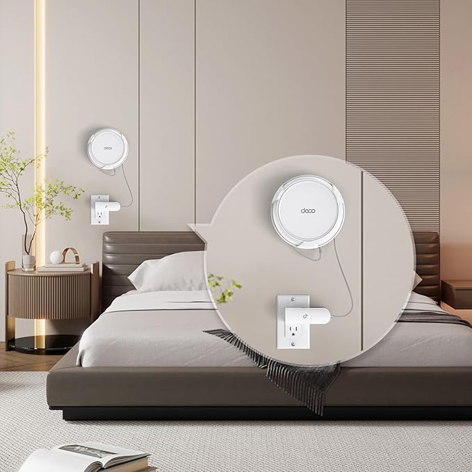 QUIDDITY WiFi 7 Wall Mount Kit for TP Link Deco BE23/BE25/BE3600/BE5000 – Secure Wall Mount Bracket for WiFi 7 Mesh Router, Hidden Cable Wi-Fi Mesh Holder, Space-Saving Mount for Home Mesh (3 Pack)